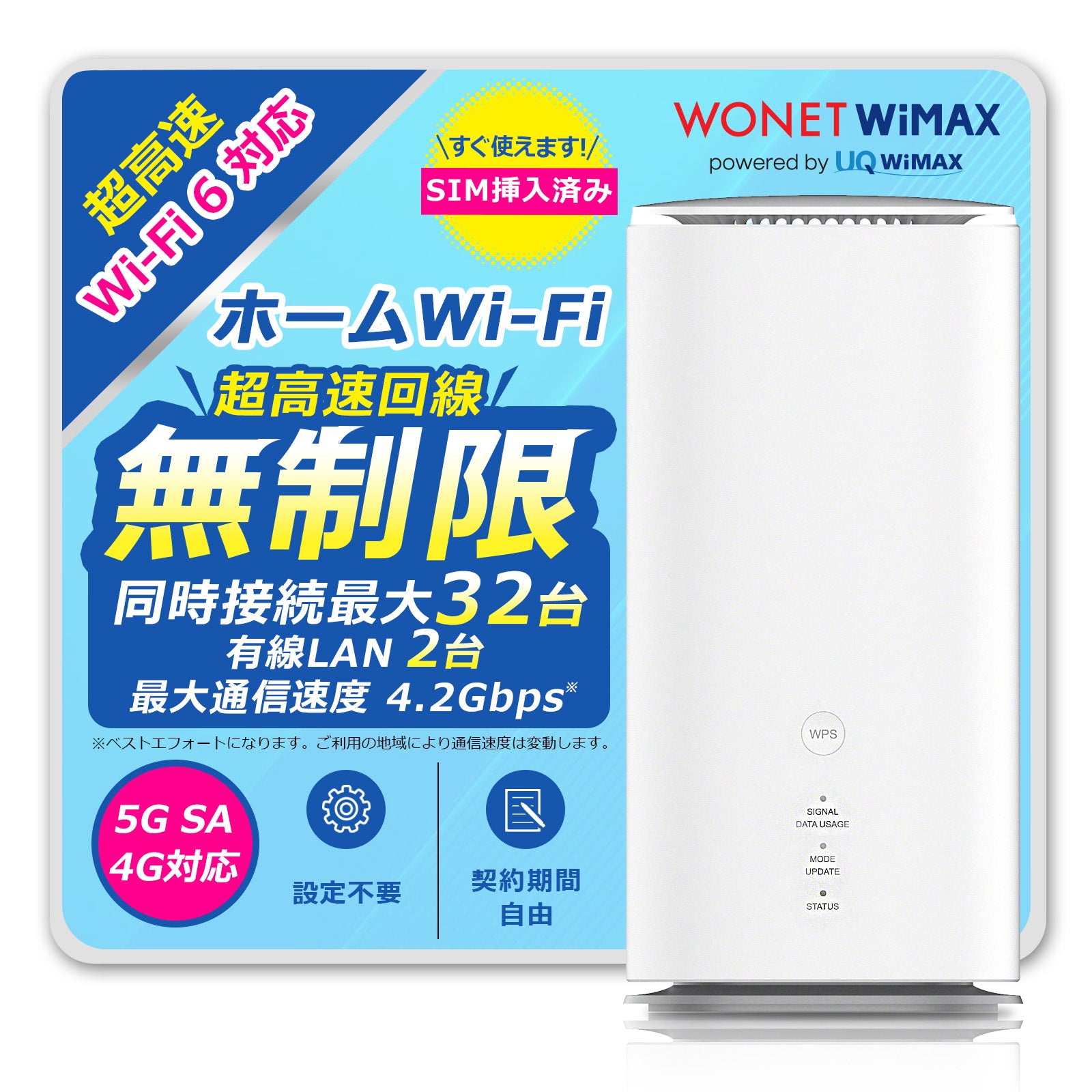データ 通信sim　ポケットWi-Fi 5G SA Wimax SIMカード【無制限】 – Wi-Fi SHOP