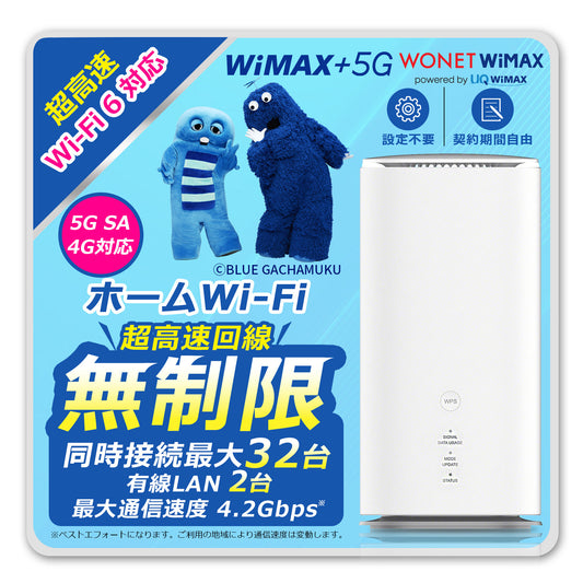【データ通信無制限】Speed Wi-Fi 5G L13（新品） と WiMAX SIMカードのセット販売｜超高速通信対応｜コンビニ支払いで継続可能｜設定済みですぐに利用可能
